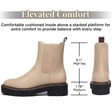 Stylish Athlefit Women's Chelsea Ankle Boots - Waterproof & Comfortable