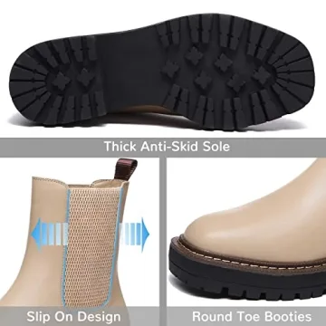 Stylish Athlefit Women's Chelsea Ankle Boots - Waterproof & Comfortable