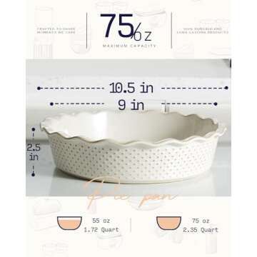 Ceramic Pie Pan Non-Stick Baking Dish for Every Occasion