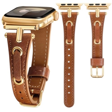 Jullstar Elegant Leather Slim Bands for Apple Watch