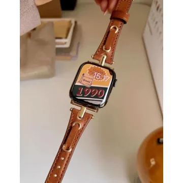 Jullstar Elegant Leather Slim Bands for Apple Watch