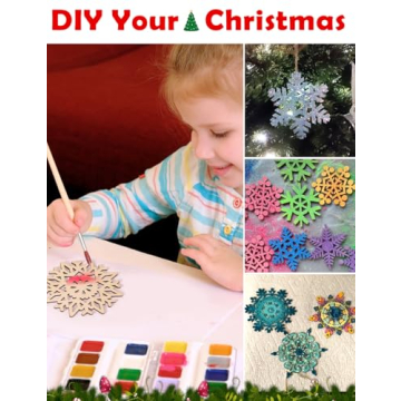 Wohohoho 45Pcs Wooden Snowflake Ornaments for Christmas