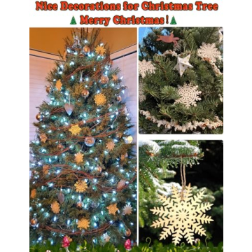 Wohohoho 45Pcs Wooden Snowflake Ornaments for Christmas