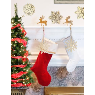 Wohohoho 45Pcs Wooden Snowflake Ornaments for Christmas