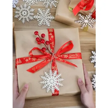 Wohohoho 45Pcs Wooden Snowflake Ornaments for Christmas