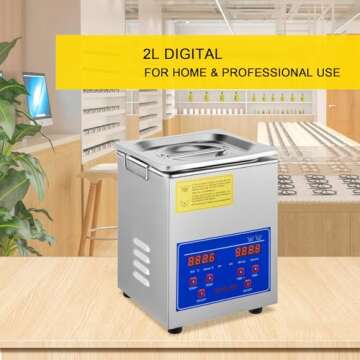 VEVOR 2L Digital Ultrasonic Parts Cleaner with Timer 40kHz Professional 304 Stainless Steel Ultrason...