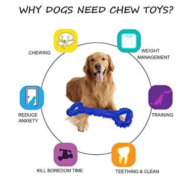 LECHONG Durable 13 Inch Dog Chew Toy - Dental Care & Tug Play