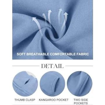 COZYPOIN Womens Fleece 2 Piece Outfits Sweatsuit Crop Top and Pants Hoodie Tracksuit Set(LightBlue-S)