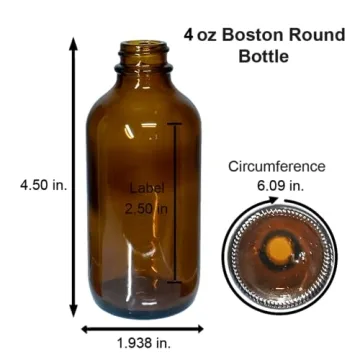4 oz Amber Glass Bottles with Secure Caps - 24 Pack