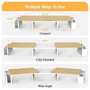 Dual Monitor Stand with Adjustable Drawer - Simple Houseware