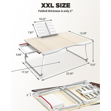 SAJI Extra Large Folding Bed Desk for Laptop & More