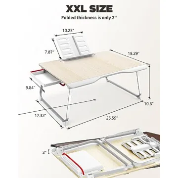 SAJI Extra Large Folding Bed Desk for Laptop & More