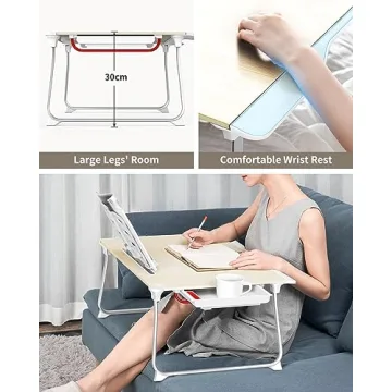 SAJI Extra Large Folding Bed Desk for Laptop & More