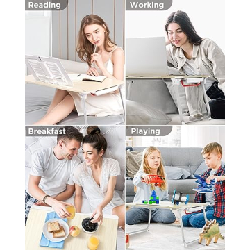 SAJI Extra Large Folding Bed Desk for Laptop & More