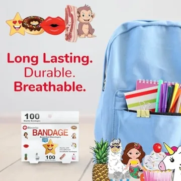 Fun BioSwiss Bandages for Kids - 100 Count Assorted Designs
