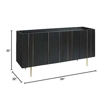 Signature Design by Ashley Brentburn Contemporary Accent Cabinet or TV Stand, Black