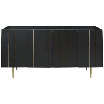 Signature Design by Ashley Brentburn Contemporary Accent Cabinet or TV Stand, Black