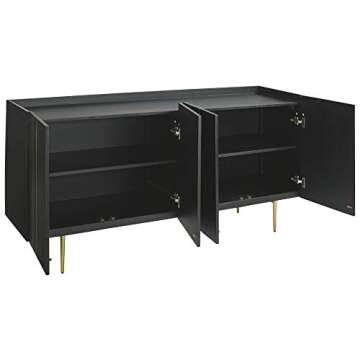 Signature Design by Ashley Brentburn Contemporary Accent Cabinet or TV Stand, Black
