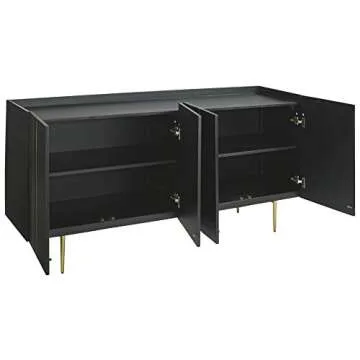 Signature Design by Ashley Brentburn Contemporary Accent Cabinet or TV Stand, Black