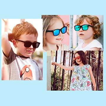AZorb Kids Polarized Sunglasses TPEE Rubber Flexible Frame for Boys Girls Age 3-8, 100% UV Protectio...