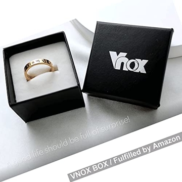 VNOX Stainless Steel CZ Roman Numeral Ring Women Jewelry