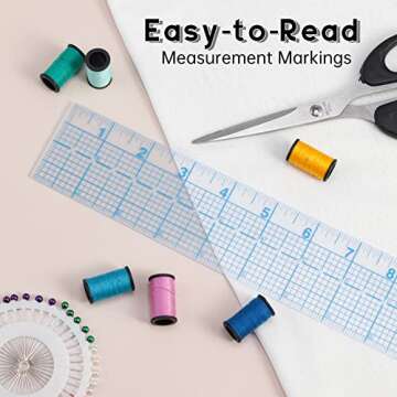 See-Thru Accurate Positioning and Marking Sewing Clear Ruler 2 x 18 inch