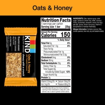 KIND Oats & Honey Toasted Coconut Gluten Free Bars 40 Count