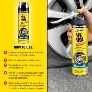 Fix-a-Flat Emergency Tire Repair Inflator Eco-Friendly Solution