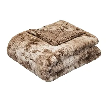 Comfortable Amazon Basics Faux Fur Throw Blanket - Light Brown