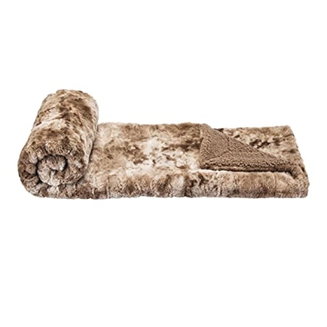 Comfortable Amazon Basics Faux Fur Throw Blanket - Light Brown