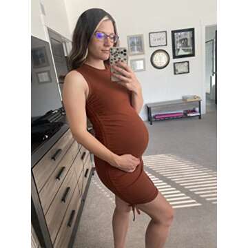 Stylish OWIN Bodycon Dress with Side Drawstring - Brown Mini Dress