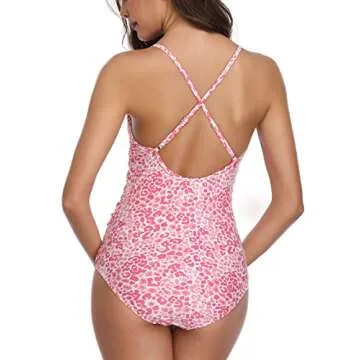 MiYang Women Maternity Swimsuit One Piece Bathing Suit Pregnant Swimwear Pink L
