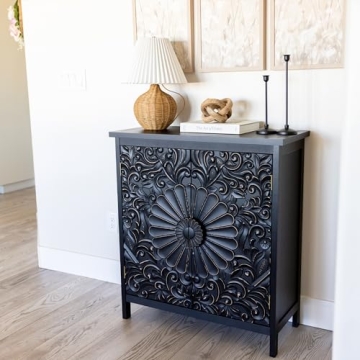Discover the Elegant PHI VILLA Black Accent Cabinet Today