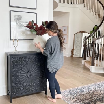 Discover the Elegant PHI VILLA Black Accent Cabinet Today