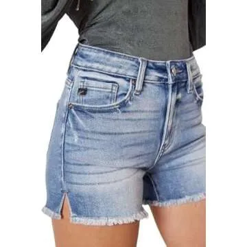 Stylish Kancan Women's High Rise Denim Shorts for Summer
