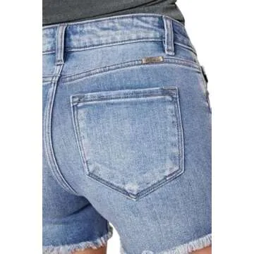 Stylish Kancan Women's High Rise Denim Shorts for Summer