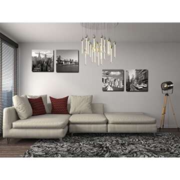 GOUPSKY Canvas Print for Home Decoration 4 Panels New York City Landmark Painting Wall Art Picture Print on Canvas - High Definition Modern Giclee Artwork