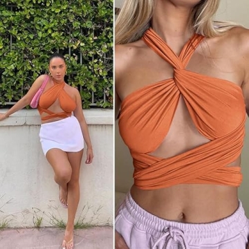 Zaful Ribbed Halter Crop Top Comfortable & Stylish
