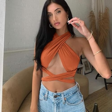 Zaful Ribbed Halter Crop Top Comfortable & Stylish