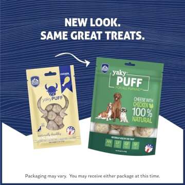 Himalayan Dog Chew Yak Cheese Treats, 100% Natural, Long Lasting, Gluten Free, Healthy & Safe, Lactose & Grain Free, Protein Rich, Chicken Flavor Flavor Crispy Puffed Treat, For All Breeds, 9.9 oz