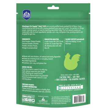 Himalayan Dog Chew Yak Cheese Treats, 100% Natural, Long Lasting, Gluten Free, Healthy & Safe, Lactose & Grain Free, Protein Rich, Chicken Flavor Flavor Crispy Puffed Treat, For All Breeds, 9.9 oz