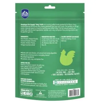 Himalayan Dog Chew Yak Cheese Treats, 100% Natural, Long Lasting, Gluten Free, Healthy & Safe, Lactose & Grain Free, Protein Rich, Chicken Flavor Flavor Crispy Puffed Treat, For All Breeds, 9.9 oz