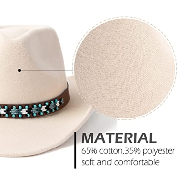 Stylish Gossifan Cowboy Hat for Men and Women - Beige Fedora