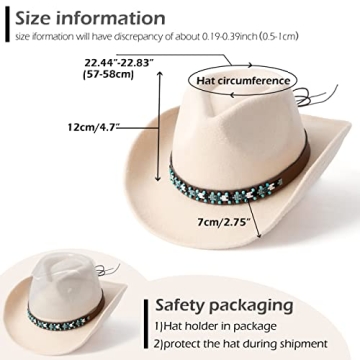 Stylish Gossifan Cowboy Hat for Men and Women - Beige Fedora