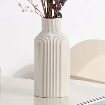 Elegant Modern Minimalist White Ceramic Flower Vase for Home Decor and Gifts