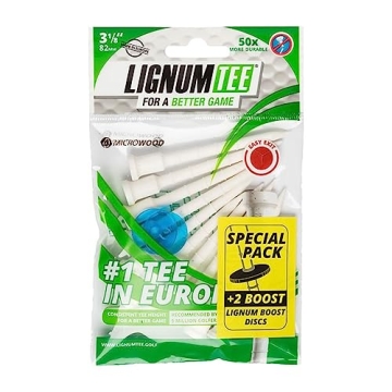 LIGNUM Classic Golf Tees - Durable Bio Based Tees with Disc