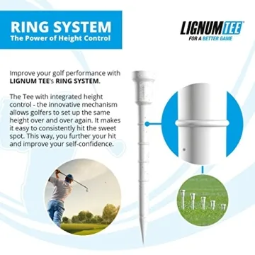 LIGNUM Classic Golf Tees - Durable Bio Based Tees with Disc