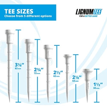 LIGNUM Classic Golf Tees - Durable Bio Based Tees with Disc