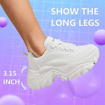 K KIP WOK Women's Chunky Fashion Platform Sneakers