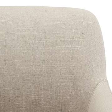 Amazon Basics Upholstered Home Office 360 Degree Swivel Rolling Desk Chair with Arms and Adjustable-Height - Beige, 25"D x 23.25"W x 36.25"H